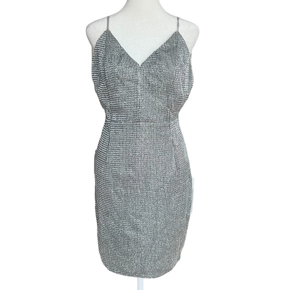 LULUS Spark in The Night Silver Sparkle Mini Dress - Picture 4 of 9